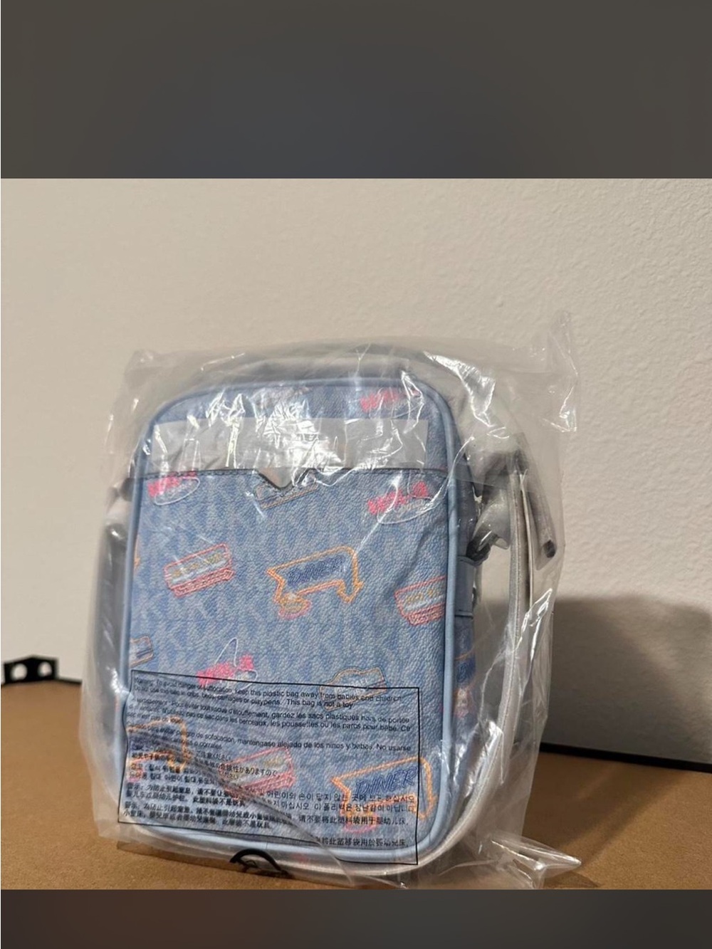 Light Blue Patterned Mini Backpack - Picture 2 of 2